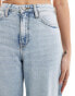 Lee Stella a line wide leg unpicked hem jeans in light wash