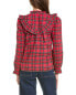 Sail To Sable Ruffle Neck Blouse Women's Red Xxs