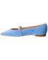 Stuart Weitzman Crystal Buckle Suede Flat Women's Blue 6.5