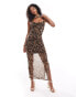 JDY mesh maxi dress in leopard print