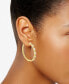 Crystal Square Link Medium Hoop Earrings, 1.31"