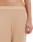 ASOS DESIGN co-ord textured wide leg trousers in stone