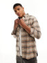 Tommy Hilfiger brushed tommy tartan small shirt in classic khaki / multi