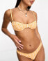 Bershka underwired bikini top in orange check