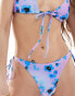 Weekday River side tie bikini bottom in floral print exclusive to ASOS