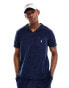 Polo Ralph Lauren icon logo pocket spa terry polo in navy CO-ORD