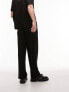 Topman smart wide leg with pleat trousers in black