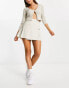 Daisy Street pleated mini skirt in cream