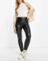 JDY leather look leggings in black