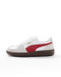 Puma Palermo leather trainers in white and red