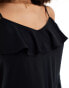 ONLY frilled tie front playsuit in black