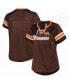 Women's Brown Cleveland Browns Plus Size Original State Lace-Up T-shirt