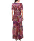 Women's V-Neck Front-Shirred Maxi Dress