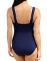 TYR Solid Womens Square Neck Control Fit Navy Blue One Piece Swimsuit Size 8