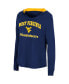 Women's Navy West Virginia Mountaineers Catalina Hoodie Long Sleeve T-Shirt