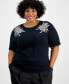 Plus Size Embellished Cotton T-Shirt, Created for Macy's