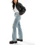 ONLY Camille high waist ripped wide leg jeans in light medium blue