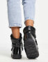 Glamorous Apres snow boots in black with faux fur detailing