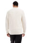 ASOS DESIGN heavyweight 1/4 zip rib jumper with collar in cream