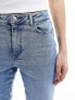 Pieces Kelly high waisted tapered ankle jeans in light blue