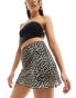 Reclaimed Vintage mini skirt with bow detail in animal print co-ord