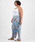 Plus Size Pleated Wide-Leg Pull-On Pants, Created for Macy's