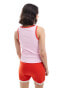 Pieces contrast trim tank vest top in pink and red