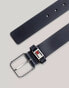 Tommy Jeans Leather Plaque Belt in Blue