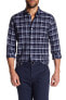 Theory 154135 Men's Rammy Checkered Slim Fit Shirt Long Sleeve Eclipse Sz. XXL