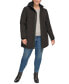 Womens Plus Size Hooded Faux-Fur-Lined Anorak Raincoat, Created for Macys