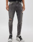 Pull&Bear premium skinny jeans in dark grey