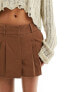 Daisy Street mini pleated skirt in tan brown