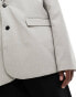 Weekday Eman oversized blazer in grey-beige melange