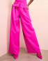 ASOS LUXE tailored wide leg trousers in hot pink