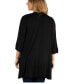 Open Front Elbow Length Sleeve Plus Size Cardigan