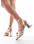 ASOS DESIGN Wide Fit Hansel knotted mid heeled sandals in gold