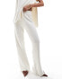 SNDYS cotton knitted wide leg trousers co-ord in white