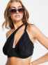 We Are We Wear Fuller Bust underwire one shoulder bikini top in black