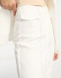 Miss Selfridge straight leg pin tuck front trouser co-ord in ivory