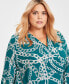 Women's Printed Surplice Top, XS-3X, Created for Macy's