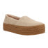 TOMS Valencia Suede Plaform Espadrille Womens Beige Flats Casual 10021433T-101