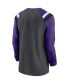 Men's Heathered Charcoal, Purple Minnesota Vikings Tri-Blend Raglan Athletic Long Sleeve Fashion T-shirt