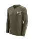 Men's Olive Seattle Seahawks 2021 Salute To Service Henley Long Sleeve Thermal Top