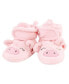 Baby Girls Cozy Fleece Booties, Cow Pig, 0-6 Months