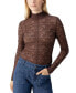 Women's Long-Sleeve Textured Mock-Neck Top