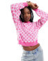 Noisy May heart knitted jumper in pink