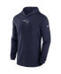 Men's Navy New England Patriots Sideline Performance Long Sleeve Hoodie T-shirt