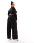 ONLY Curve wide leg trousers in black glitter