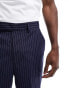 ASOS DESIGN smart tapered pinstripe trousers in navy