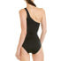 Carmen Marc Valvo Women's Standard Shoulder One Piece Swimsuit, Black, 8